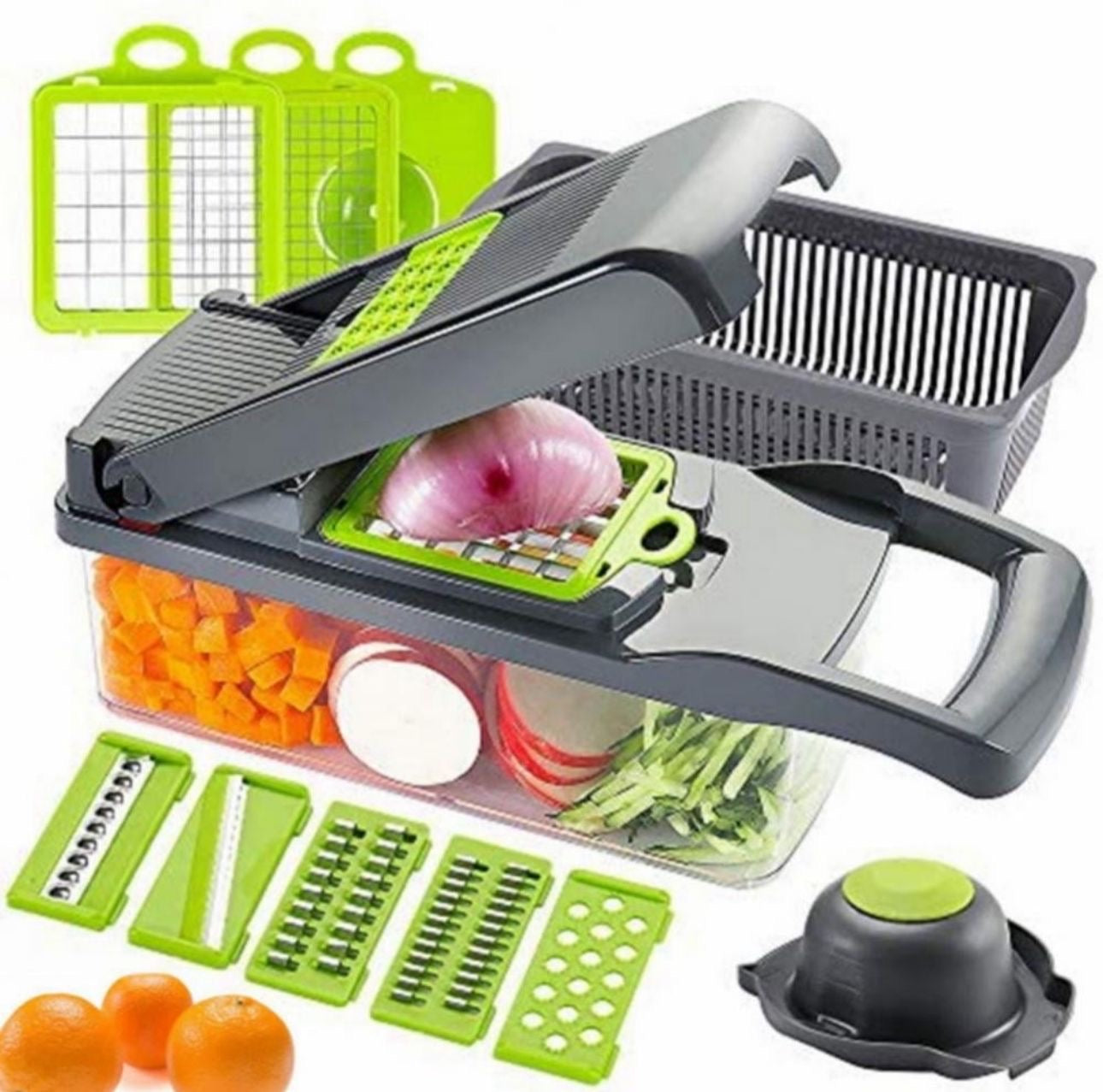 🥗 14-in-1 Multifunction Vegetable Chopper – Slice, Dice